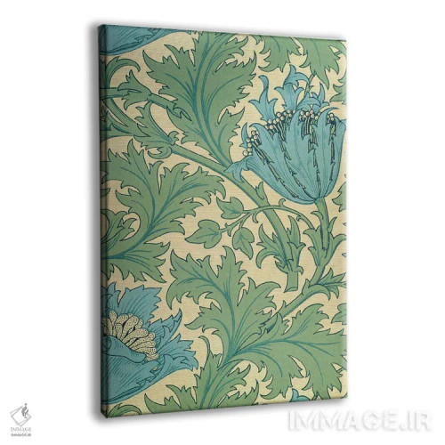 تابلو طرح شقایق دریایی اثر ویلیام موریس (طراح و هنرمند بریتانیایی) - نمای پرسپکتیو محصول