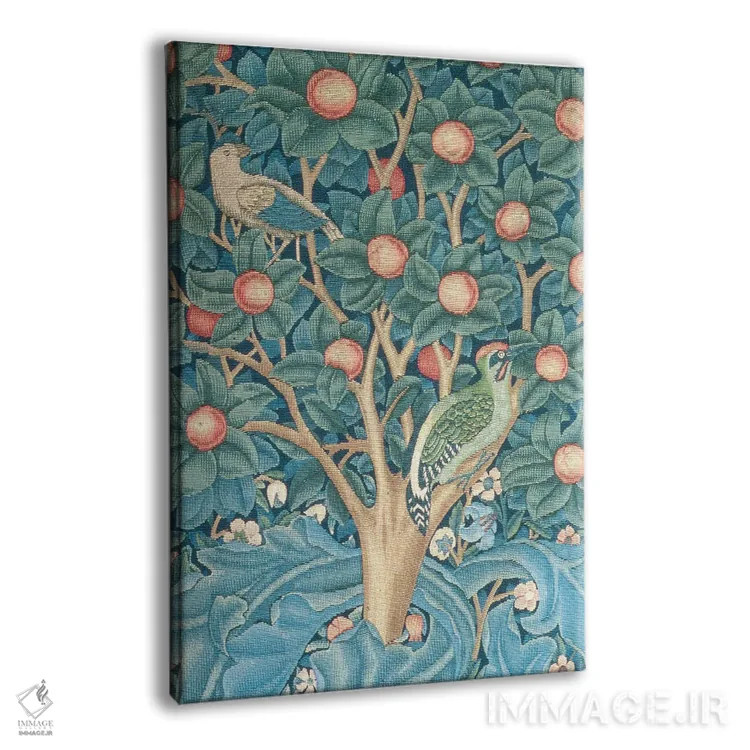 تابلو فرشینه دارکوب اثر ویلیام موریس (طراح و هنرمند بریتانیایی) - نمای پرسپکتیو محصول