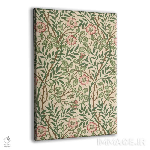 تابلو طرح کاغذدیواری نسترن وحشی اثر ویلیام موریس (طراح و هنرمند بریتانیایی) - نمای پرسپکتیو محصول