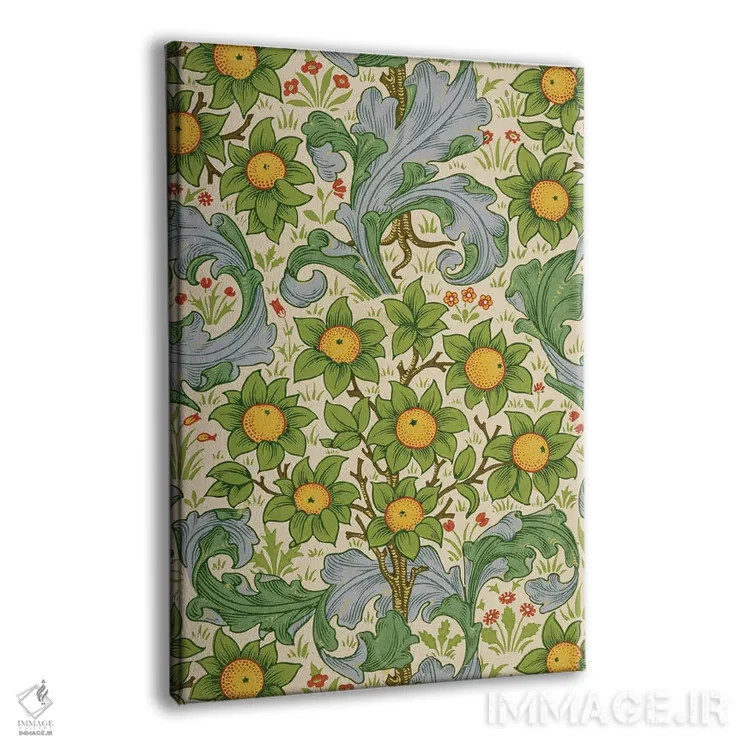 تابلو باغ میوه، ۱۸۹۹ اثر ویلیام موریس (طراح و هنرمند بریتانیایی) - نمای پرسپکتیو محصول