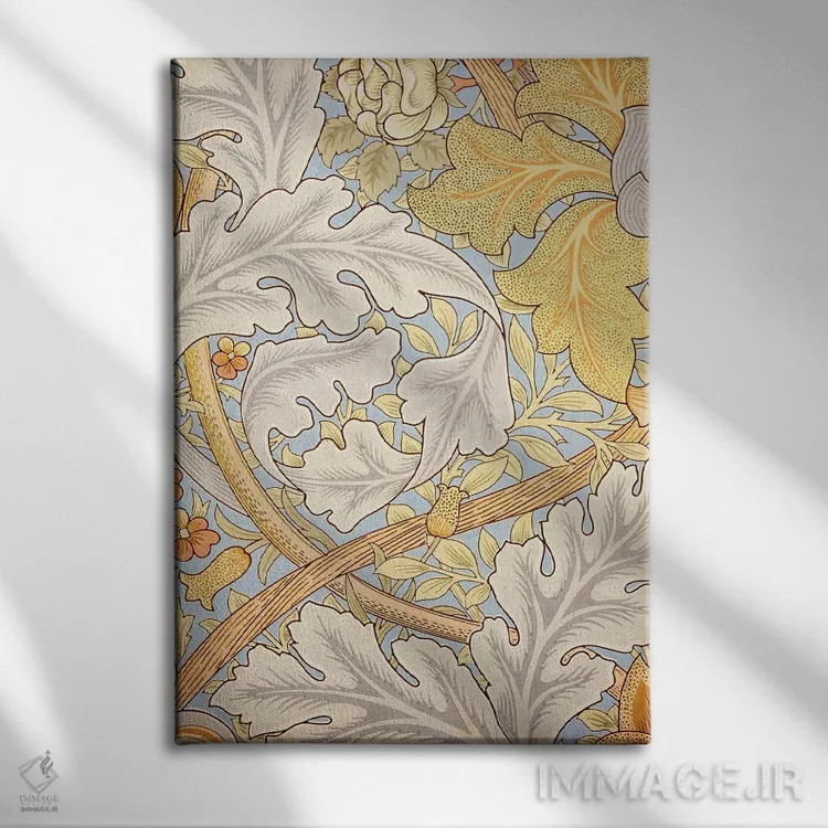 تابلو طرح کاغذدیواری سن جیمز اثر ویلیام موریس (طراح و هنرمند بریتانیایی) - نمای روبهرو روی دیوار