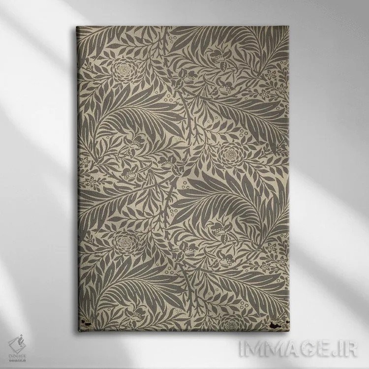 تابلو طرح کاغذدیواری گل شقایق کابلی، ۱۸۷۲ اثر ویلیام موریس (طراح و هنرمند بریتانیایی) - نمای روبهرو روی دیوار