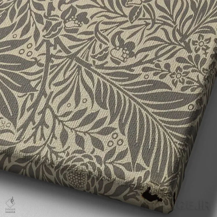 تابلو طرح کاغذدیواری گل شقایق کابلی، ۱۸۷۲ اثر ویلیام موریس (طراح و هنرمند بریتانیایی) - نمای نزدیک بافت بوم
