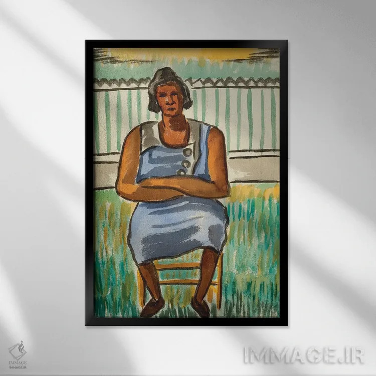 تابلو پیکر نشسته اثر مالوین گری جانسون - نمای قابدار مشکی