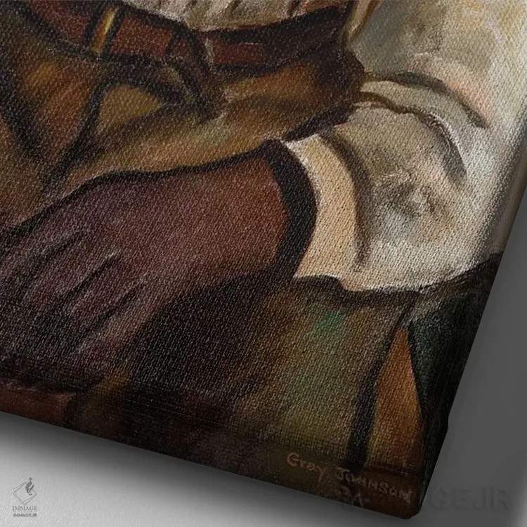 تابلو عمو جو اثر مالوین گری جانسون - نمای نزدیک بافت بوم