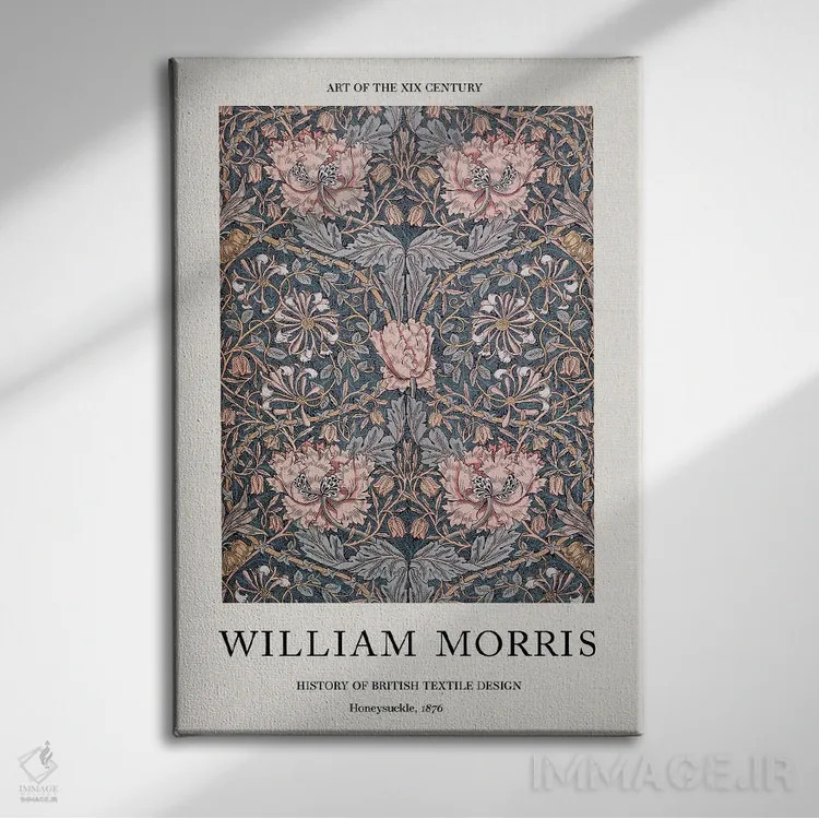 تابلو پیچ امینالدوله، ۱۸۷۶ اثر ویلیام موریس (طراح و هنرمند بریتانیایی) - نمای روبهرو روی دیوار
