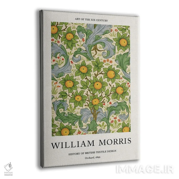 تابلو باغ میوه، ۱۸۹۹ اثر ویلیام موریس (طراح و هنرمند بریتانیایی) - نمای پرسپکتیو محصول