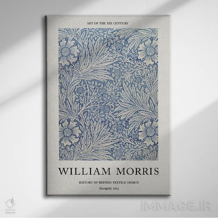 تابلو گل همیشهبهار، ۱۸۷۵ اثر ویلیام موریس (طراح و هنرمند بریتانیایی) - نمای روبهرو روی دیوار