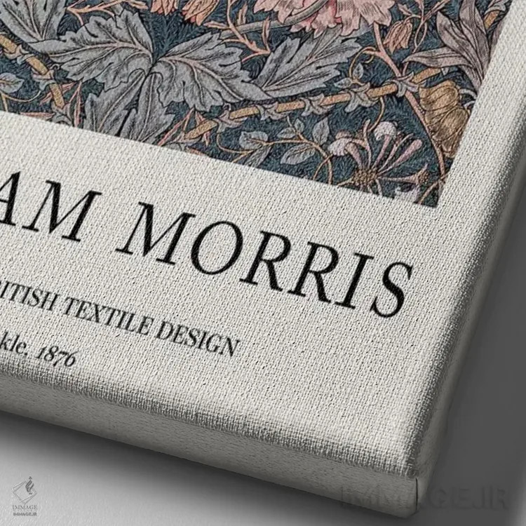 تابلو پیچ امینالدوله، ۱۸۷۶ اثر ویلیام موریس (طراح و هنرمند بریتانیایی) - نمای نزدیک بافت بوم