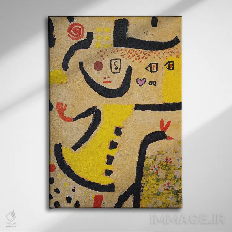 تابلو بازی کودکان، ۱۹۳۹ (شماره ۳۸۵) اثر پل کله - نمای روبهرو روی دیوار