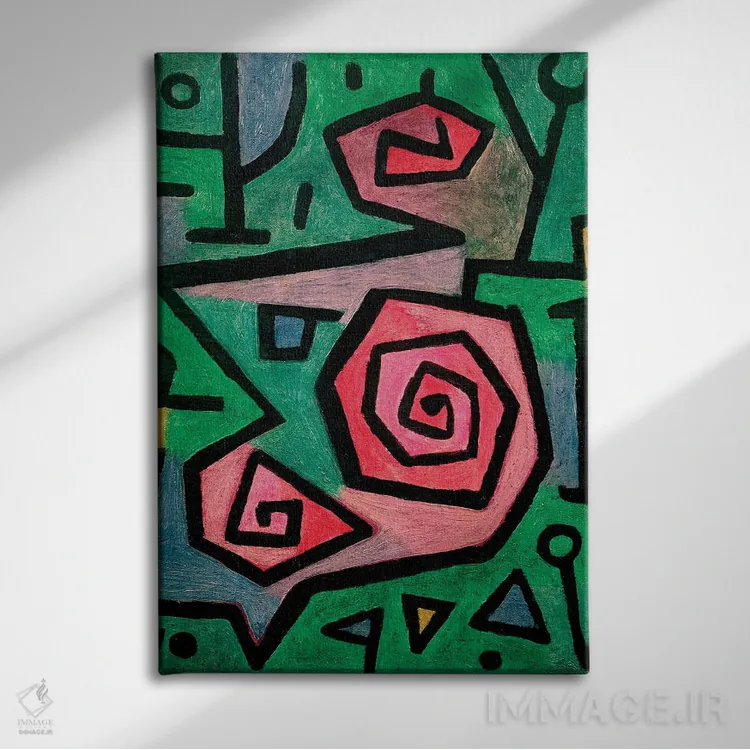 تابلو رزهای قهرمانانه، ۱۹۳۸ اثر پل کله - نمای روبهرو روی دیوار