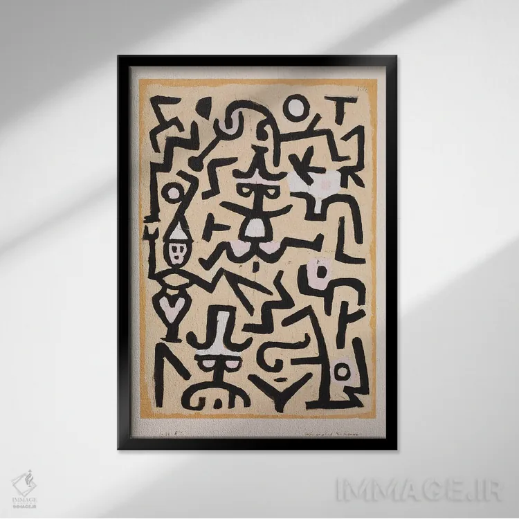 تابلو برگهٔ تبلیغی کمباورها، ۱۹۳۸ اثر پل کله - نمای قابدار مشکی