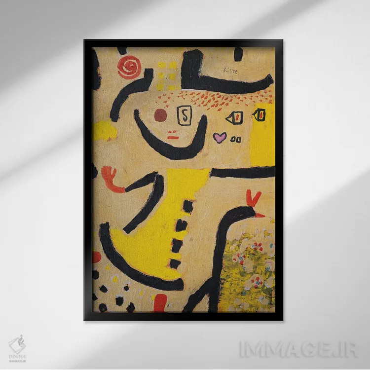 تابلو بازی کودکان، ۱۹۳۹ (شماره ۳۸۵) اثر پل کله - نمای قابدار مشکی