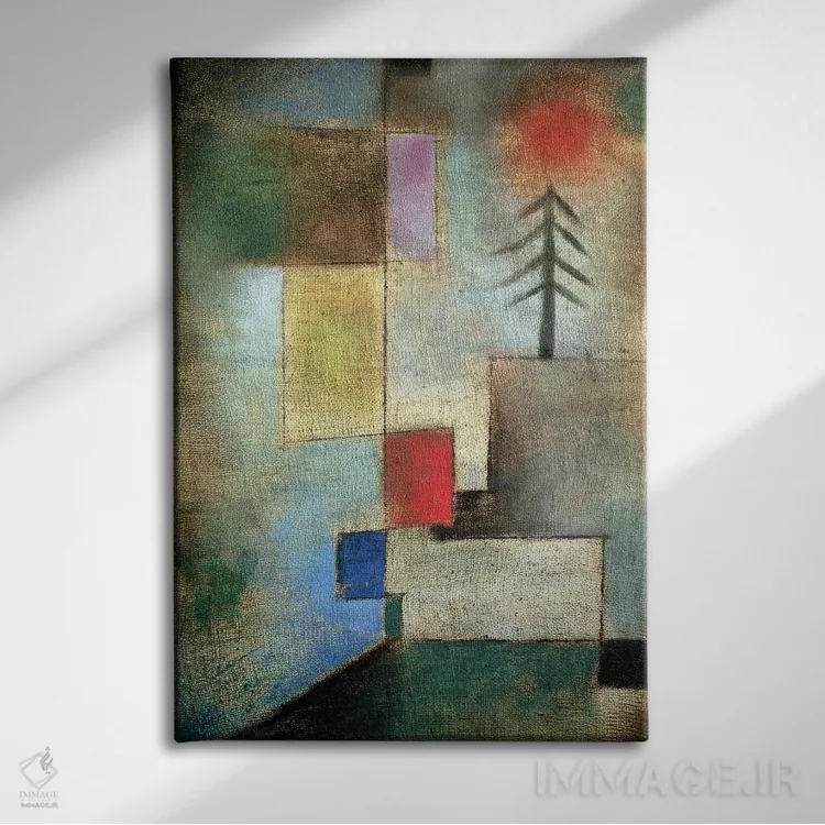 تابلو تصویر کوچک از درختان کاج، ۱۹۲۲ (شماره ۱۷۶) اثر پل کله - نمای روبهرو روی دیوار