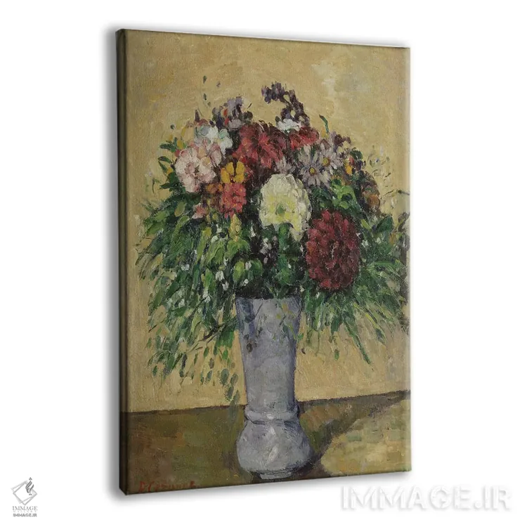 تابلو دستهگلی از گلها در گلدان، حدود ۱۸۷۷ اثر پل سزان - نمای پرسپکتیو محصول