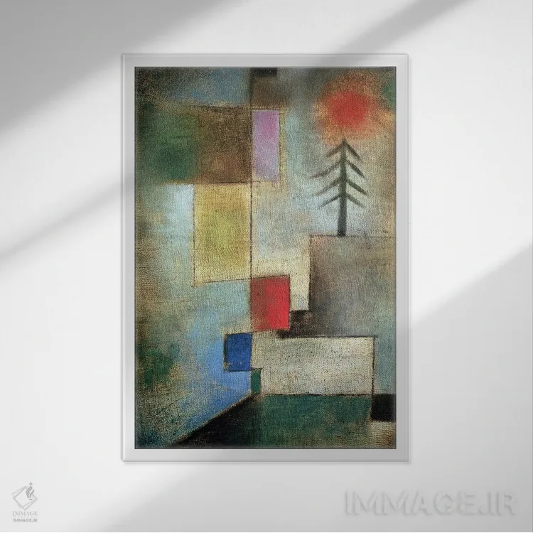 تابلو تصویر کوچک از درختان کاج، ۱۹۲۲ (شماره ۱۷۶) اثر پل کله - نمای قابدار سفید