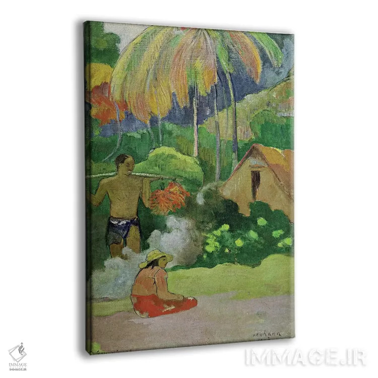 تابلو منظرهای در تاهیتی اثر پل گوگن - نمای پرسپکتیو محصول