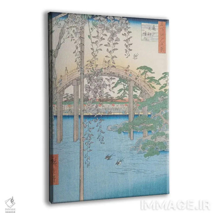 تابلو کامئیدو تنجین کِیدای (داخل معبد کامئیدو تنجین) (ژاپن) اثر اوتاگاوا هیروشگه (نقاش و چاپگر ژاپنی اوکییو-ئه) - نمای پرسپکتیو محصول