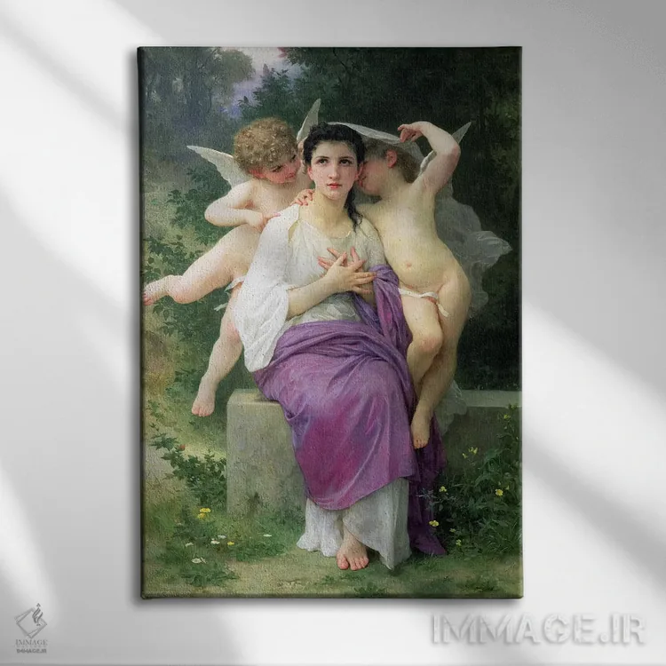 تابلو بیداری قلب، ۱۸۹۲ اثر ویلیام-آدولف بوگرئو (نقاش آکادمیک فرانسوی) - نمای روبهرو روی دیوار