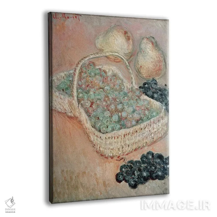 تابلو سبد انگور، ۱۸۸۴ اثر کلود مونه (نقاش معروف فرانسوی) - نمای پرسپکتیو محصول