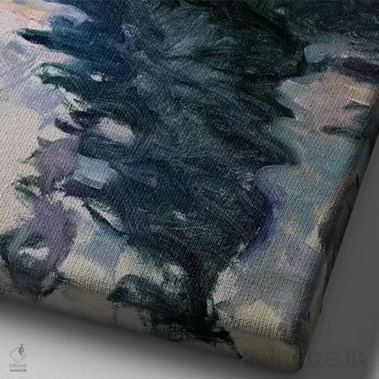 تابلو گوندولاها در ونیز، ۱۹۰۸ اثر کلود مونه (نقاش معروف فرانسوی) - نمای نزدیک بافت بوم