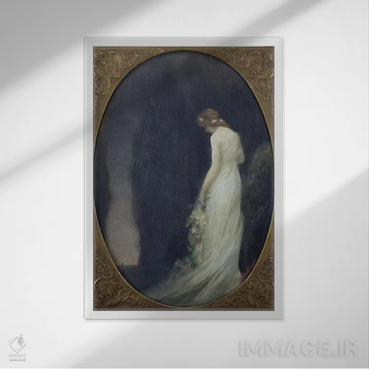 تابلو غروب، ۱۹۱۱ اثر گابریل ژوزف ماری اوگوستین فریه (نقاش فرانسوی) - نمای قابدار سفید
