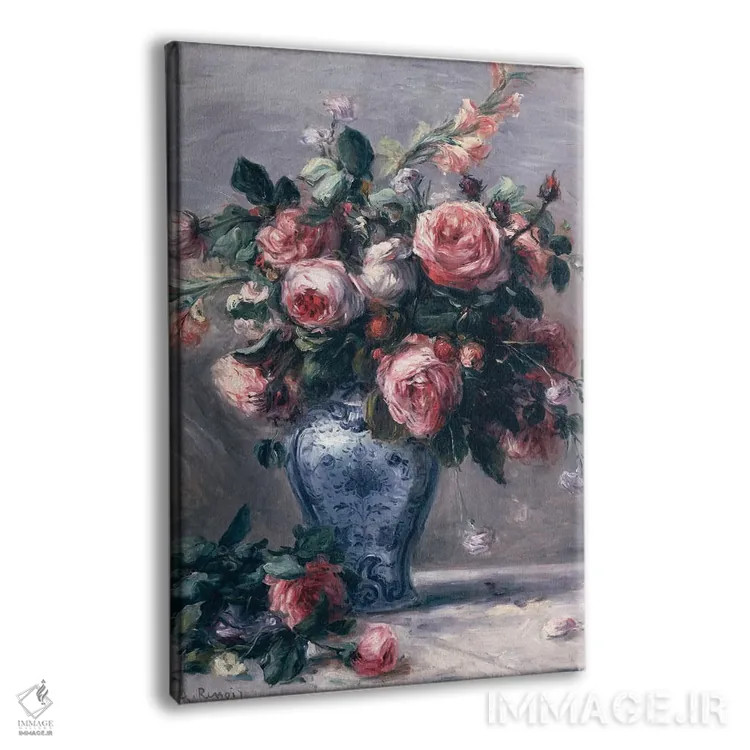 تابلو گلدان رزها اثر پیر-اوگوست رنوار - نمای پرسپکتیو محصول
