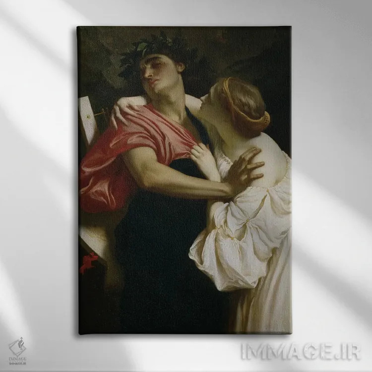 تابلو اورفئوس و اوریدیس (اسطوره) اثر فردریک لیتون (نقاش و مجسمهساز انگلیسی) - نمای روبهرو روی دیوار