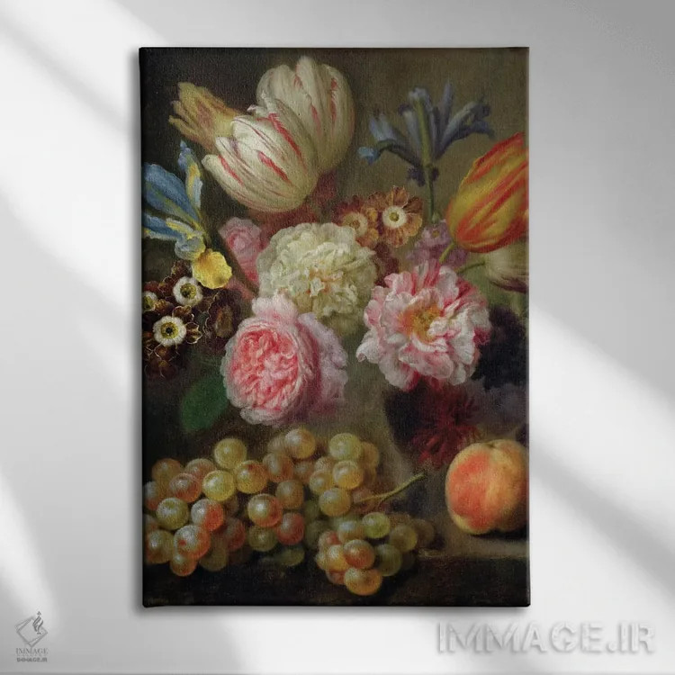 تابلو مطالعه گل اثر بالْتازار دنر (نقاش پرتره آلمانی) - نمای روبهرو روی دیوار