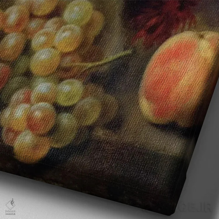 تابلو مطالعه گل اثر بالْتازار دنر (نقاش پرتره آلمانی) - نمای نزدیک بافت بوم