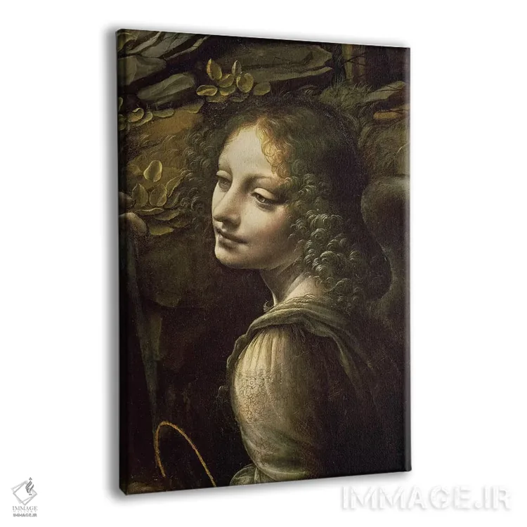 تابلو جزئیات فرشته از "مریم صخرهها" اثر لئوناردو داوینچی (نقاش و مخترع ایتالیایی) - نمای پرسپکتیو محصول