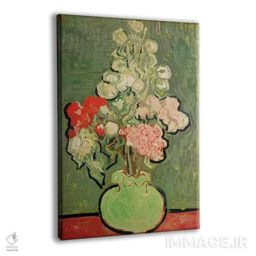 تابلو دستهگل گلها، ۱۸۹۰ اثر ونسان ون گوگ (نقاش مشهور هلندی پستامپرسیونیسم) - نمای پرسپکتیو محصول