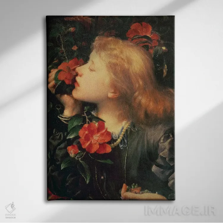 تابلو پرترهٔ بانو الن تری اثر جورج فردریک واتس (نقاش و مجسمهساز انگلیسی) - نمای روبهرو روی دیوار