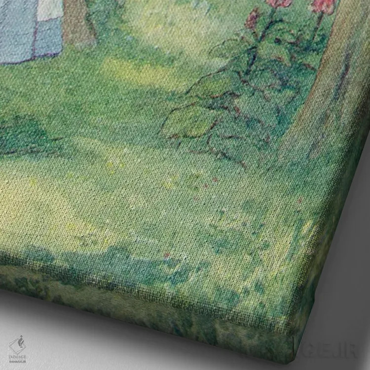 تابلو آلیس و گربه چشایر، تصویرسازی از "آلیس در سرزمین عجایب" نوشتهٔ لوئیس کارول اثر جان تنیل (تصویرگر آلیس در سرزمین عجایب) - نمای نزدیک بافت بوم