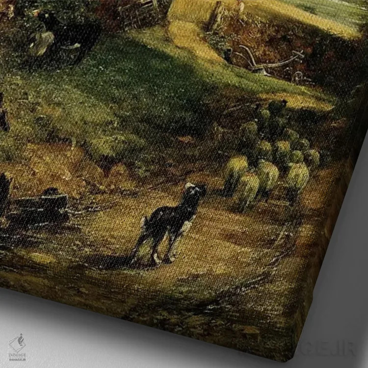 تابلو مزرعهٔ ذرت، ۱۸۲۶ اثر جان کانستبل (نقاش انگلیسی) - نمای نزدیک بافت بوم