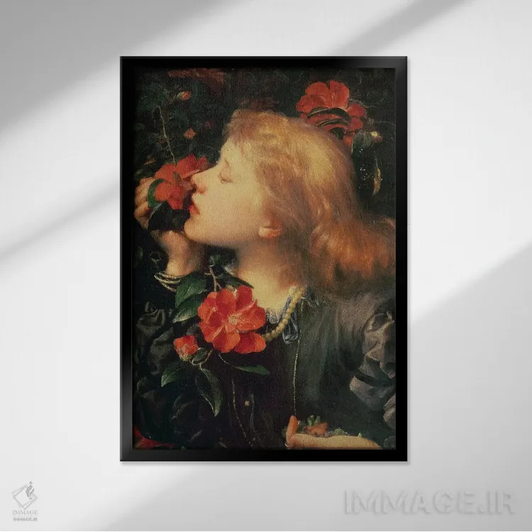 تابلو پرترهٔ بانو الن تری اثر جورج فردریک واتس (نقاش و مجسمهساز انگلیسی) - نمای قابدار مشکی