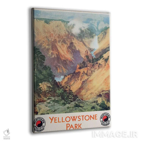 تابلو پارک یلوستون، ۱۹۳۴ (آمریکا) اثر توماس موران (نقاش منظره آمریکایی) - نمای پرسپکتیو محصول