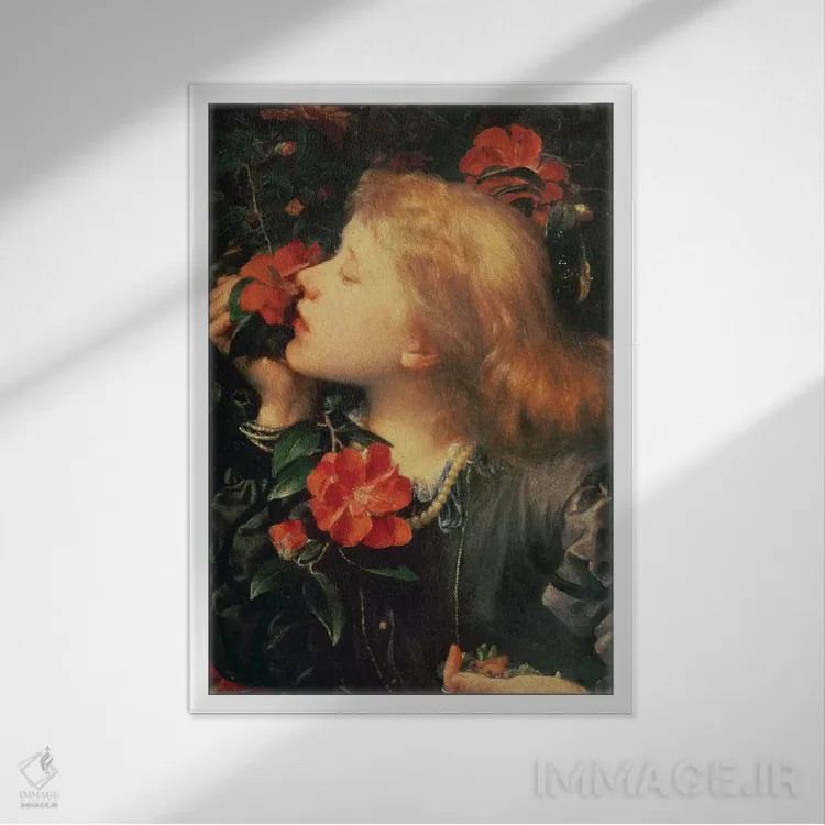 تابلو پرترهٔ بانو الن تری اثر جورج فردریک واتس (نقاش و مجسمهساز انگلیسی) - نمای قابدار سفید