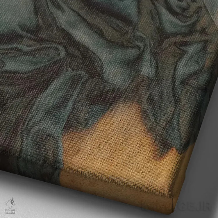 تابلو مریم مقدس و کودک در آغوش هم اثر ایل ساسوفِراتو - نمای نزدیک بافت بوم