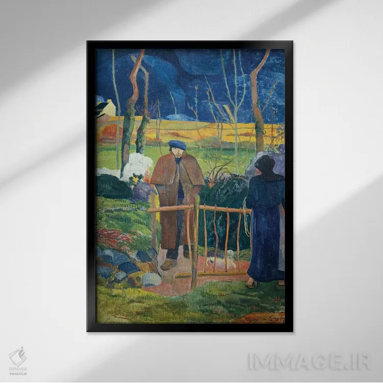 تابلو سلام آقای گوگن، ۱۸۸۹ اثر پل گوگن - نمای قابدار مشکی