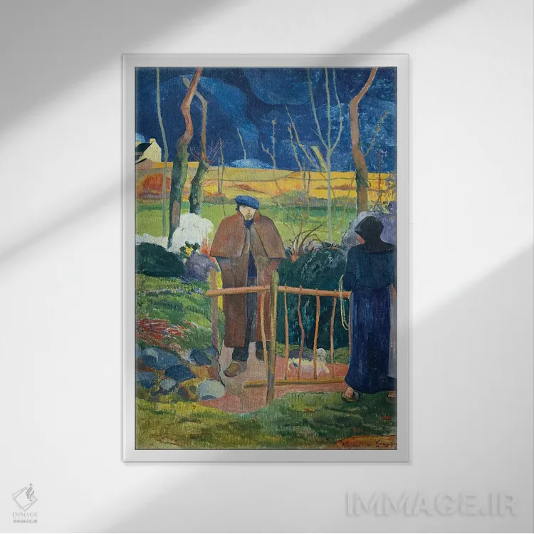 تابلو سلام آقای گوگن، ۱۸۸۹ اثر پل گوگن - نمای قابدار سفید