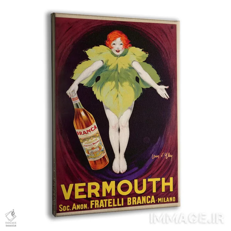 تابلو پوستر تبلیغاتی ورموت "فراتلی برانکا"، ۱۹۲۲ (نوشیدنی ایتالیایی) اثر ژان دیلن - نمای پرسپکتیو محصول