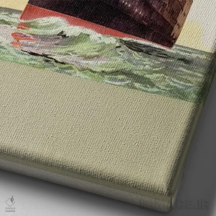 تابلو پوستر تبلیغاتی شرکت رد استار لاین (حمل و نقل)، چاپ ال. گادیو، آنتورپ، حدود ۱۹۳۰ اثر مکتب بلژیک (گروه/سبک نقاشان بلژیکی) - نمای نزدیک بافت بوم