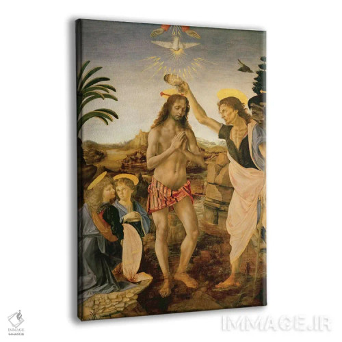 تابلو غسل تعمید حضرت مسیح به دست یحیی تعمیددهنده، حدود ۱۴۷۵ اثر آندریا دل وروکّیو (مجسمهساز و نقاش ایتالیایی) - نمای پرسپکتیو محصول