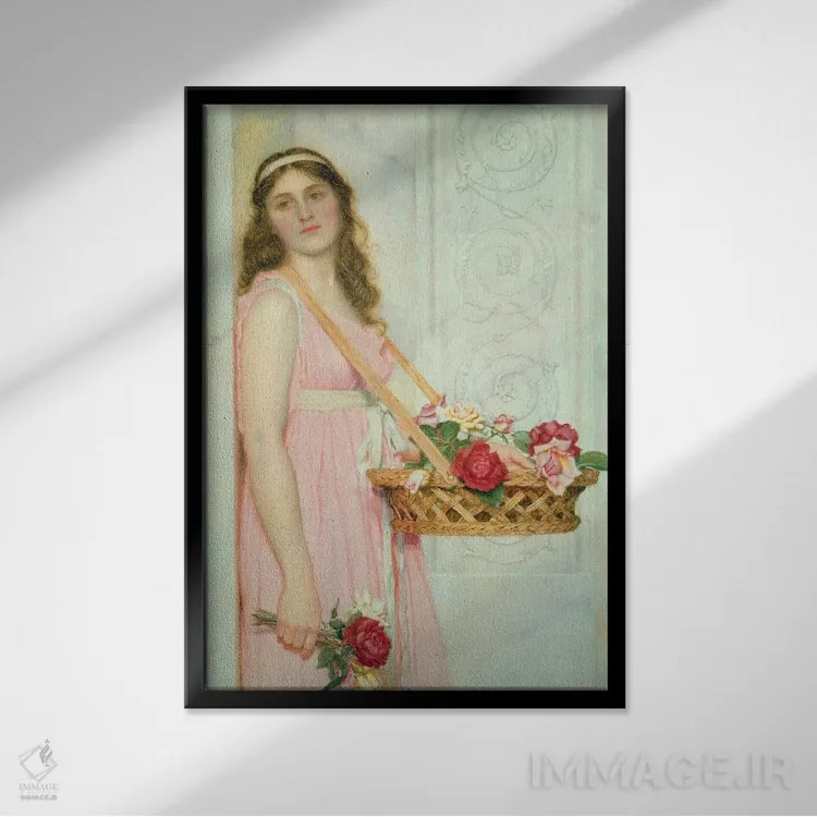 تابلو فروشنده گل، ۱۹۲۹ اثر جورج لارنس بولهید - نمای قابدار مشکی