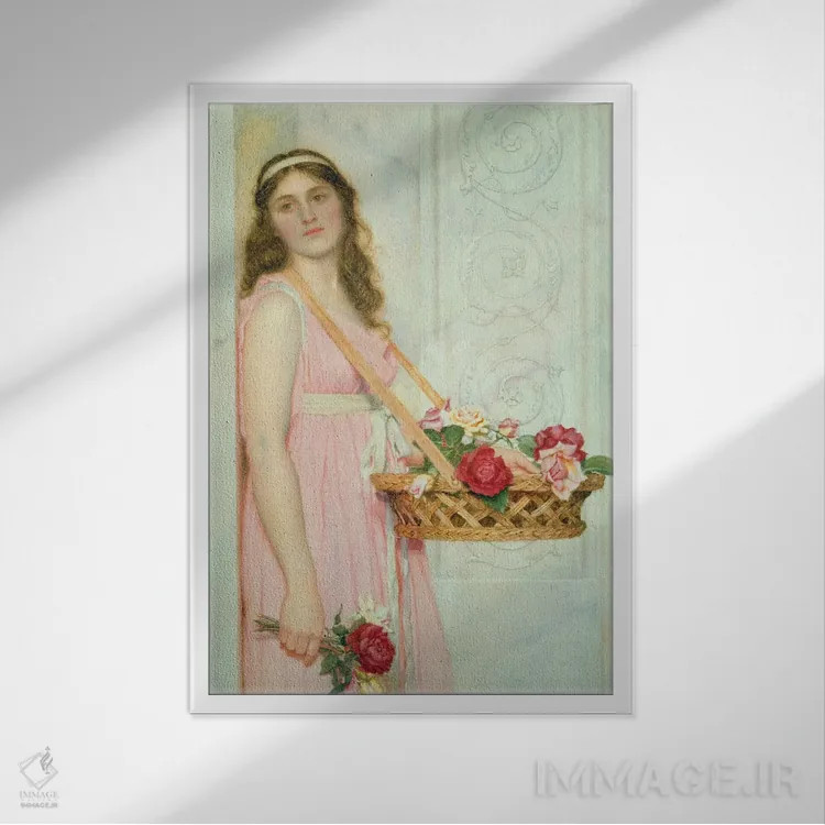 تابلو فروشنده گل، ۱۹۲۹ اثر جورج لارنس بولهید - نمای قابدار سفید