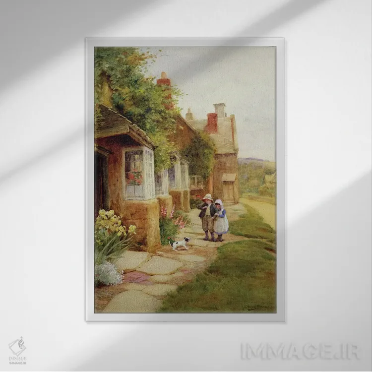 تابلو برادوی (خیابان معروف نیویورک) اثر آرتور کلود استراچان - نمای قابدار سفید