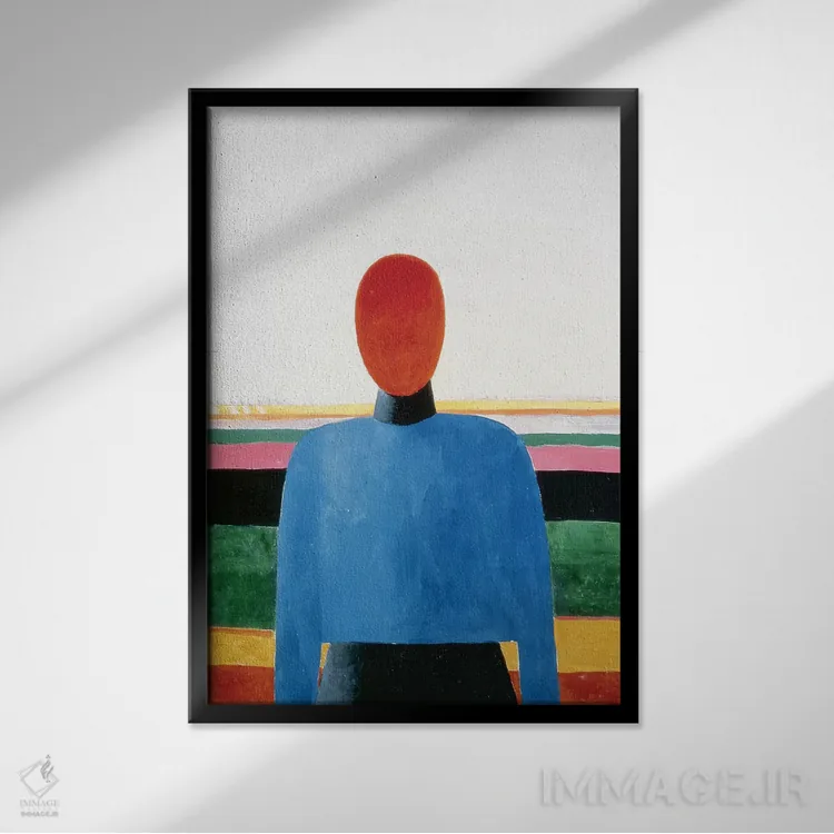 تابلو نیمتنهٔ زن اثر کازیمیر سویوروویچ مالویچ (نقاش روسی) - نمای قابدار مشکی