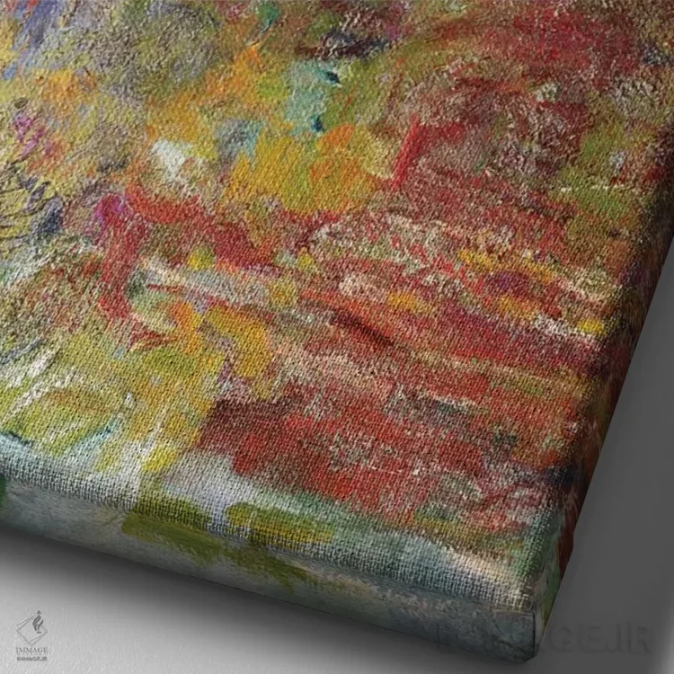 تابلو 1918-24,پل ژاپنی، ۱۹۱۸ تا ۱۹۲۴ اثر کلود مونه (نقاش معروف فرانسوی) - نمای نزدیک بافت بوم