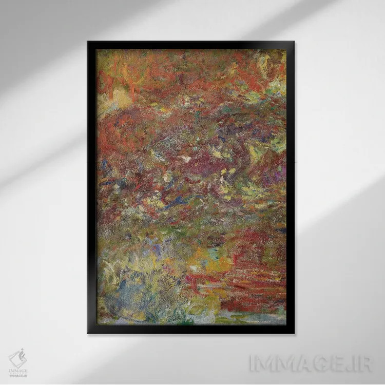 تابلو 1918-24,پل ژاپنی، ۱۹۱۸ تا ۱۹۲۴ اثر کلود مونه (نقاش معروف فرانسوی) - نمای قابدار مشکی